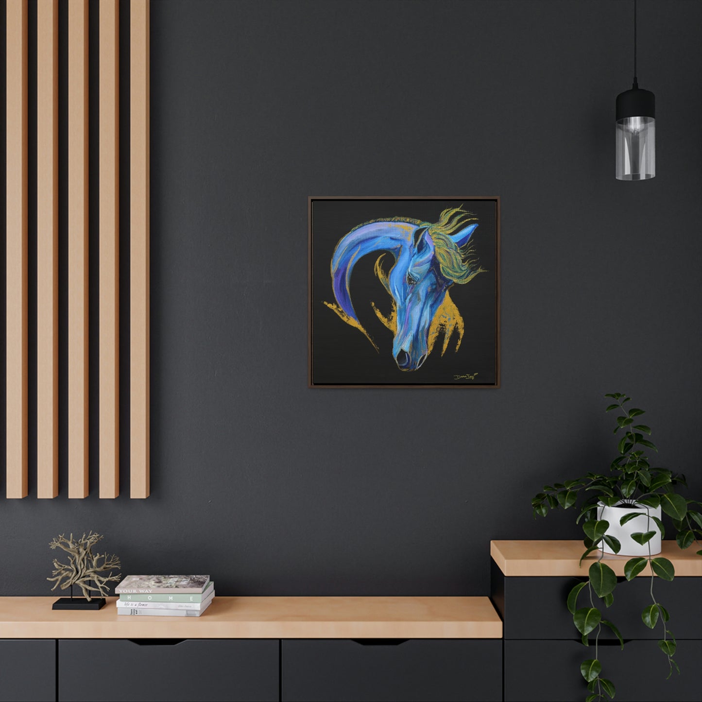 Sea Horse Wave- Original Print Gallery Canvas Wraps, Square Frame