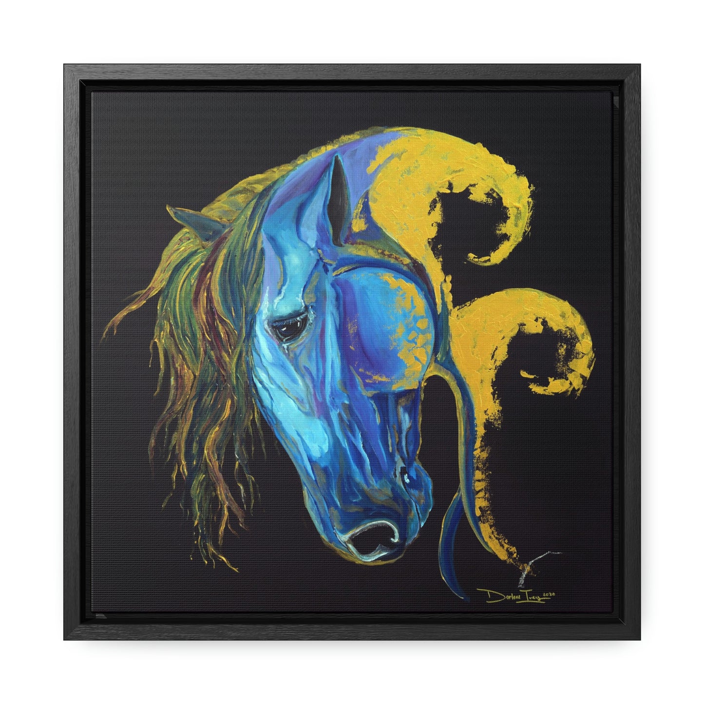 Sea Horse Crest- Original Print -Gallery Canvas Wraps, Square Frame
