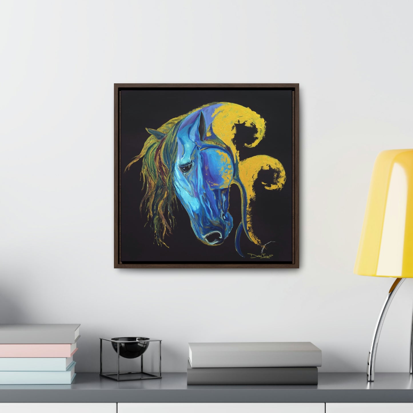 Sea Horse Crest- Original Print -Gallery Canvas Wraps, Square Frame