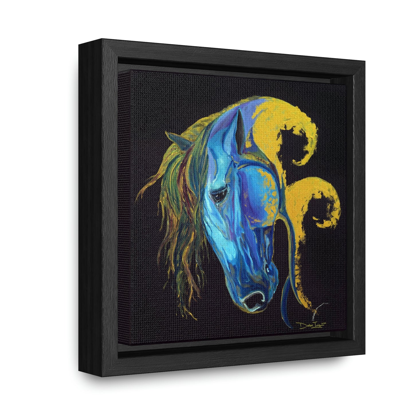 Sea Horse Crest- Original Print -Gallery Canvas Wraps, Square Frame