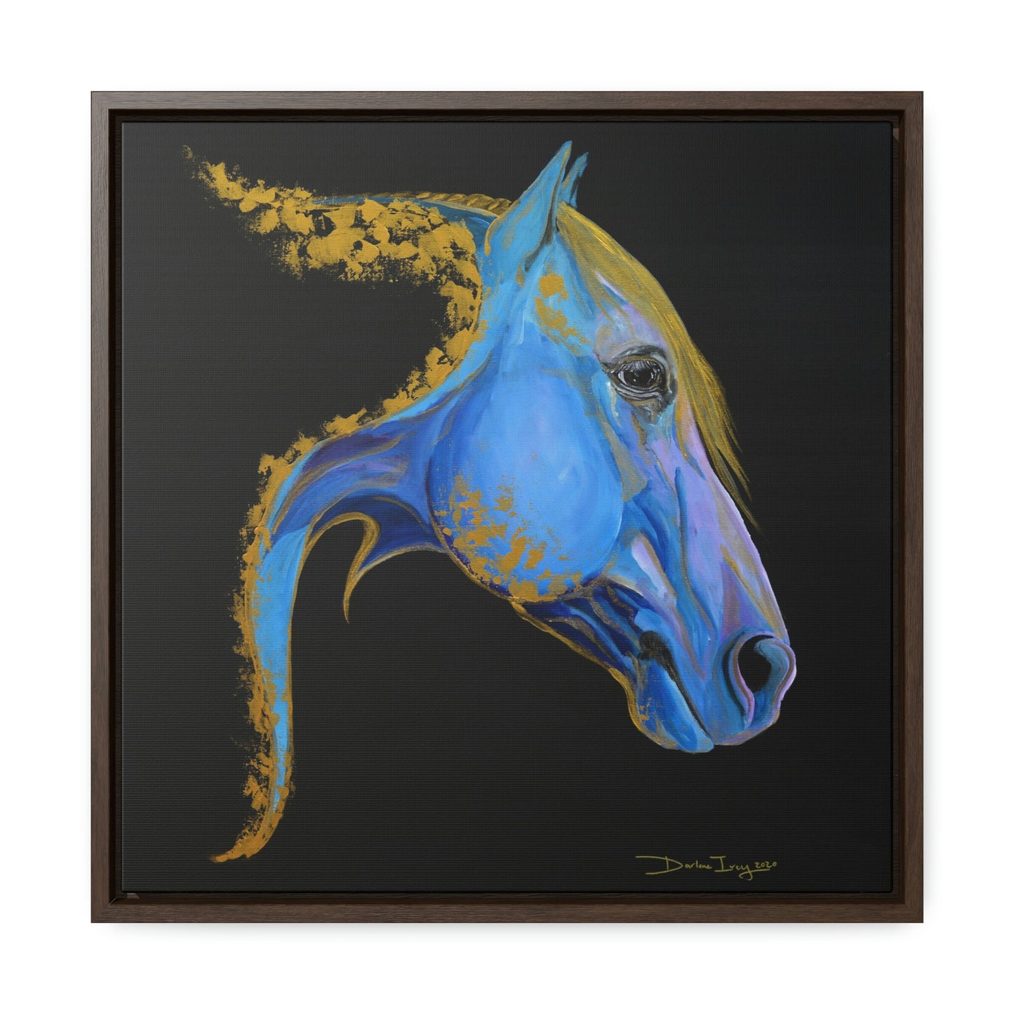Sea Horse Tide- Original Print Gallery Canvas Wraps, Square Frame - SonaEquestrian