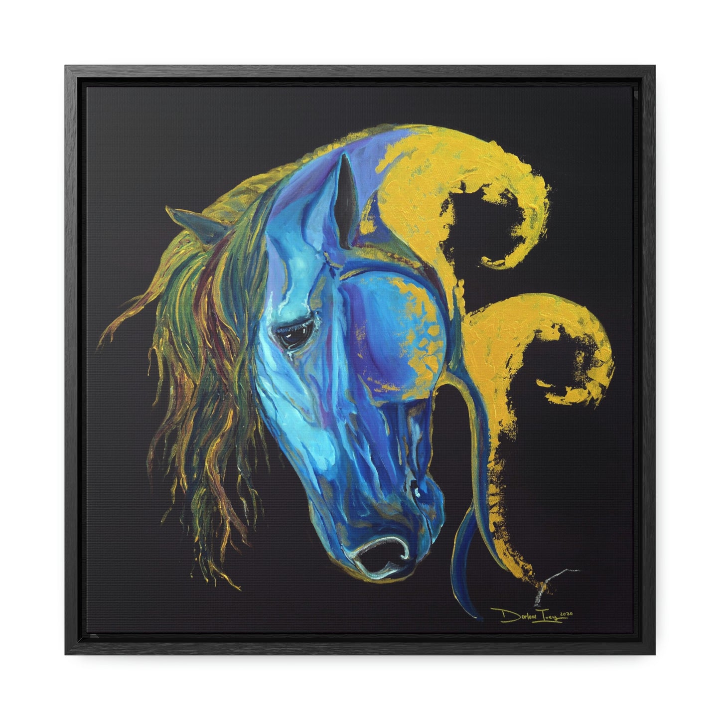 Sea Horse Crest- Original Print -Gallery Canvas Wraps, Square Frame