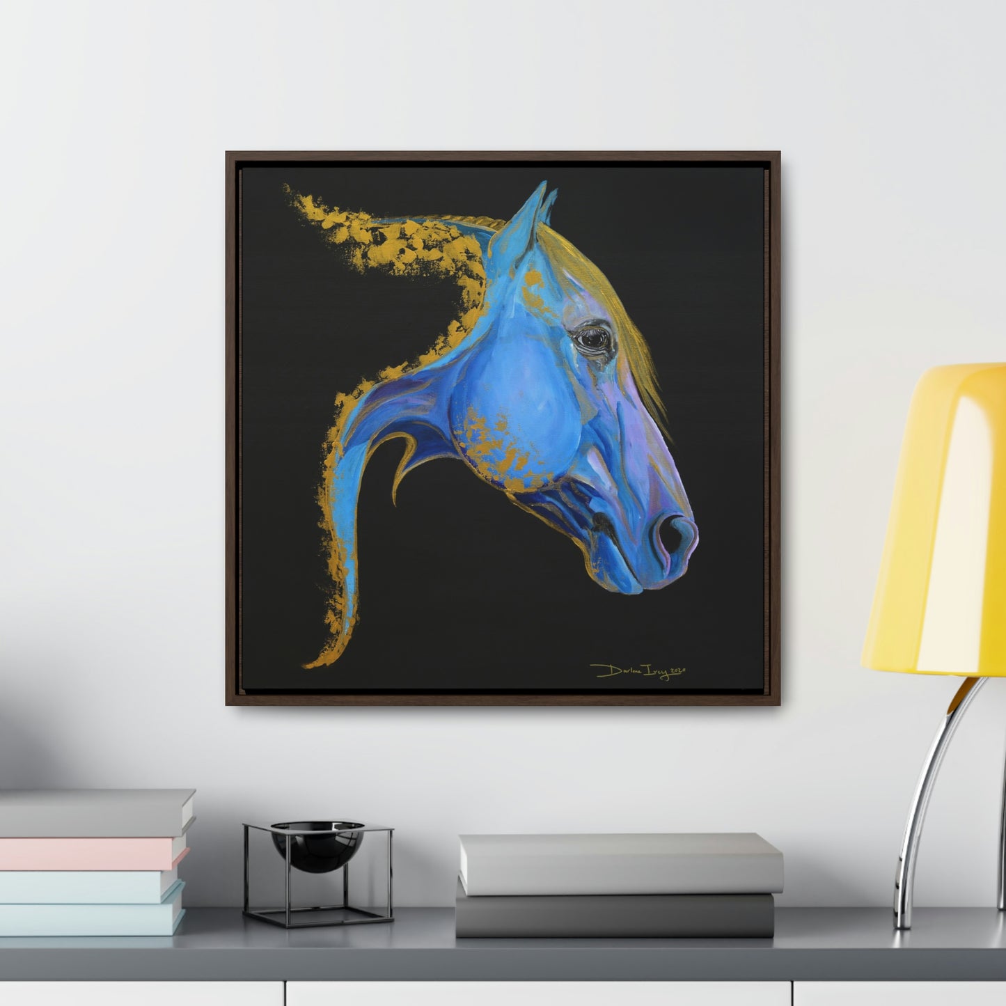 Sea Horse Tide- Original Print Gallery Canvas Wraps, Square Frame - SonaEquestrian
