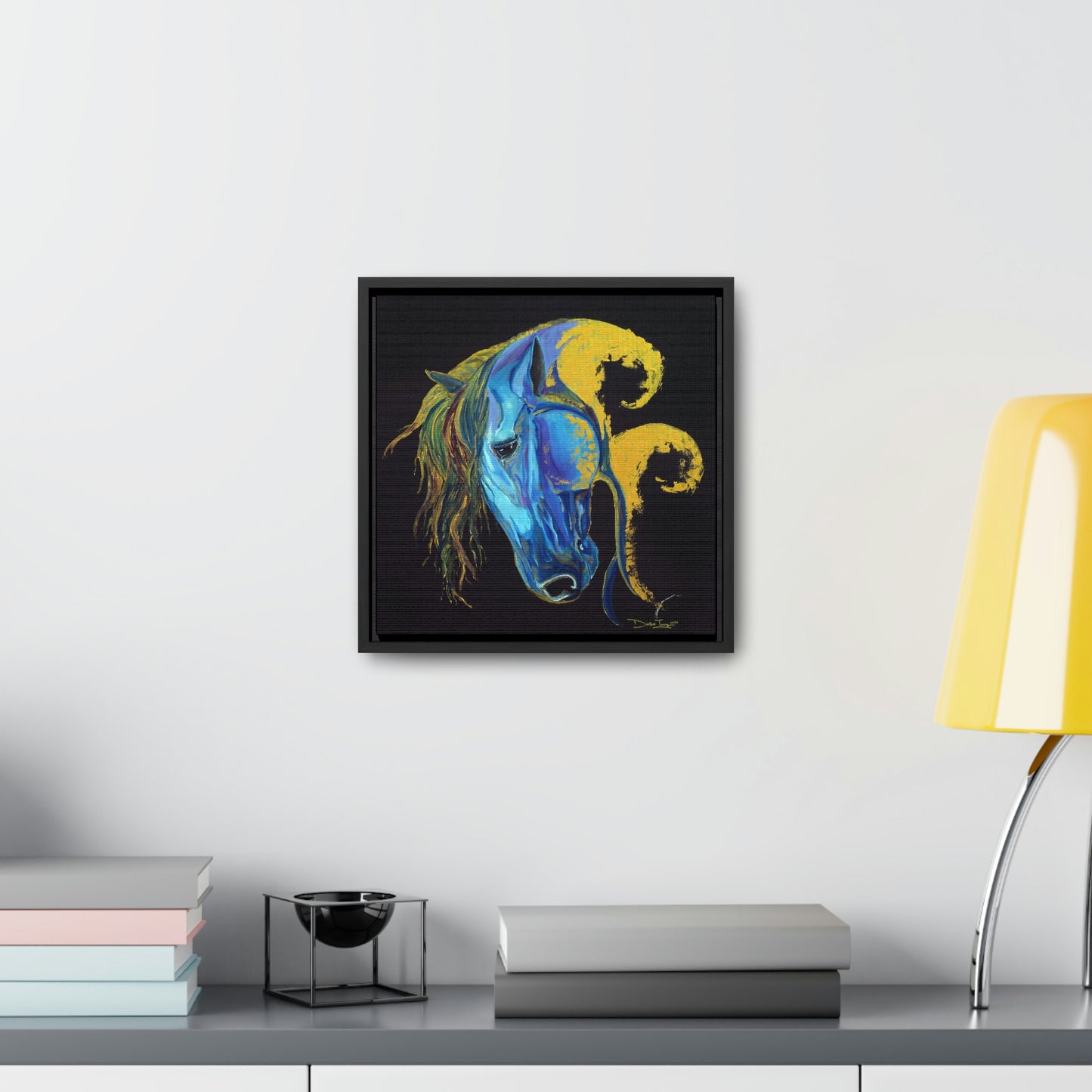 Sea Horse Crest- Original Print -Gallery Canvas Wraps, Square Frame