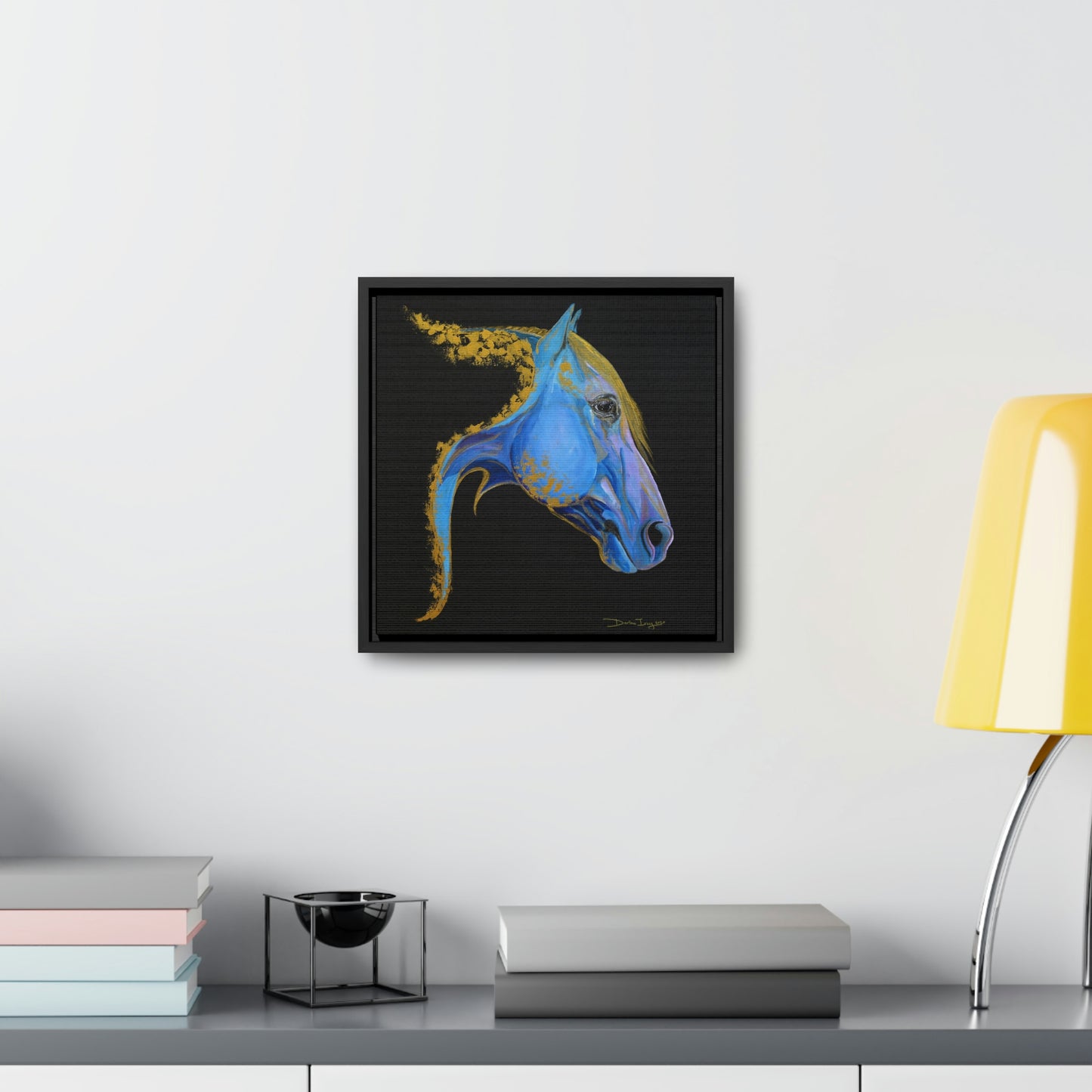 Sea Horse Tide- Original Print Gallery Canvas Wraps, Square Frame - SonaEquestrian