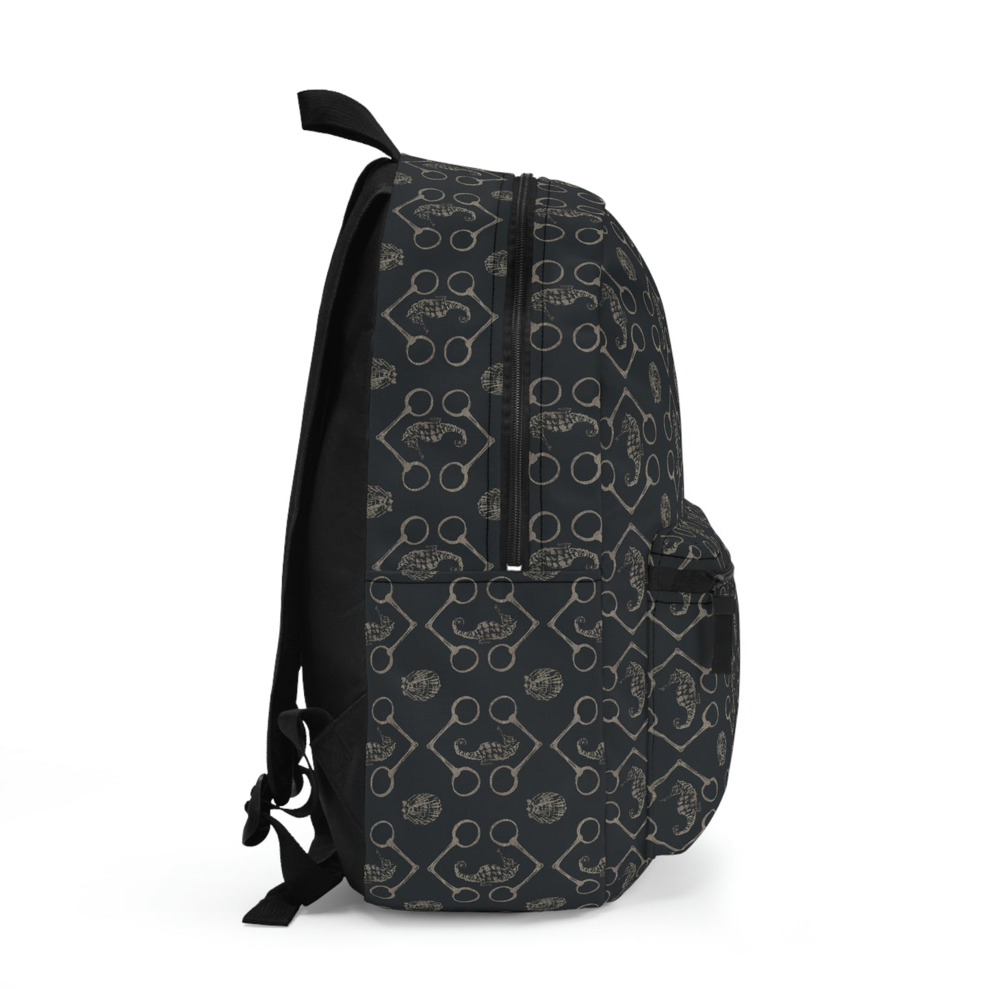 Seahorse and Bit in Black Backpack - SonaEquestrian