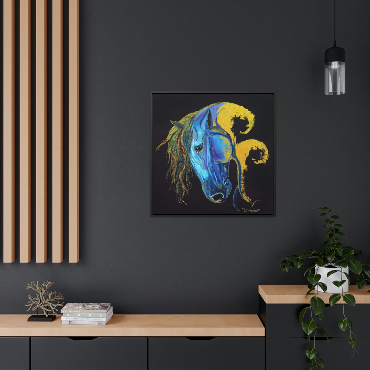 Sea Horse Crest- Original Print -Gallery Canvas Wraps, Square Frame