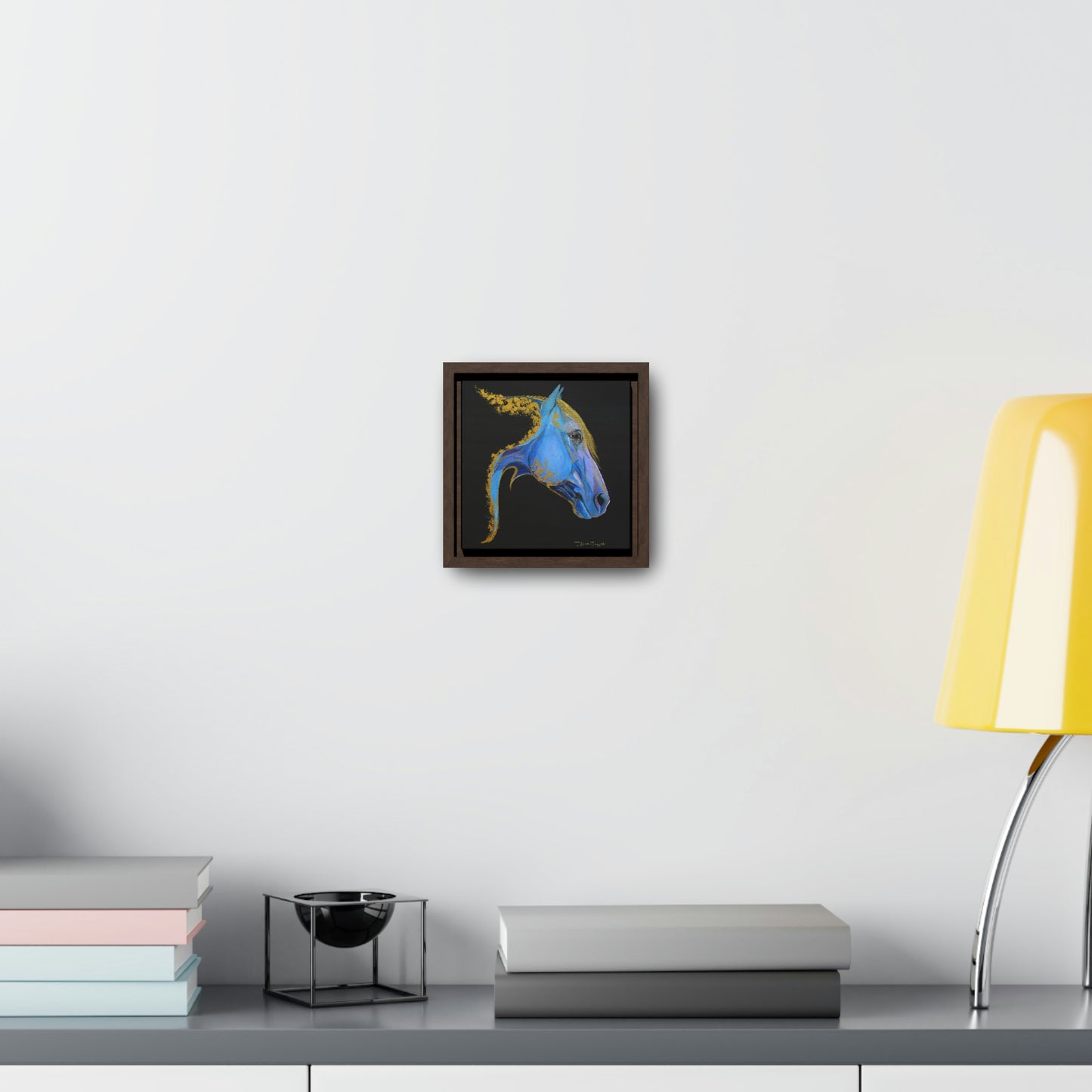 Sea Horse Tide- Original Print Gallery Canvas Wraps, Square Frame - SonaEquestrian