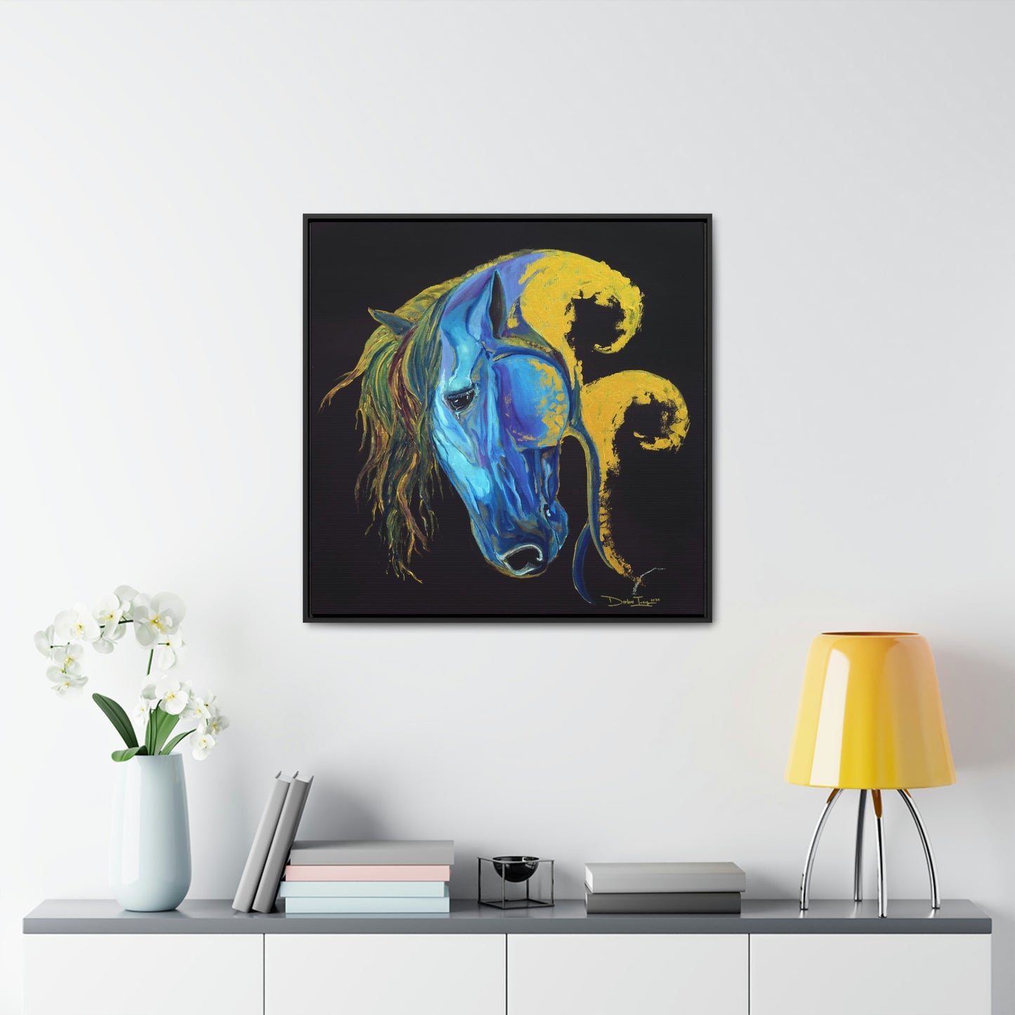 Sea Horse Crest- Original Print -Gallery Canvas Wraps, Square Frame