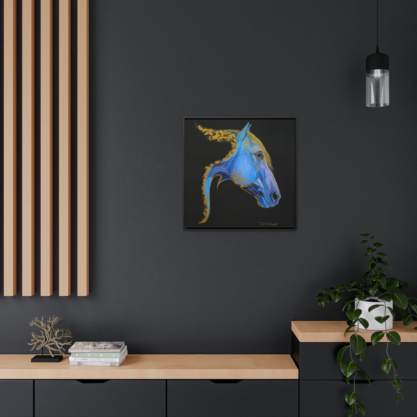 Sea Horse Tide- Original Print Gallery Canvas Wraps, Square Frame - SonaEquestrian