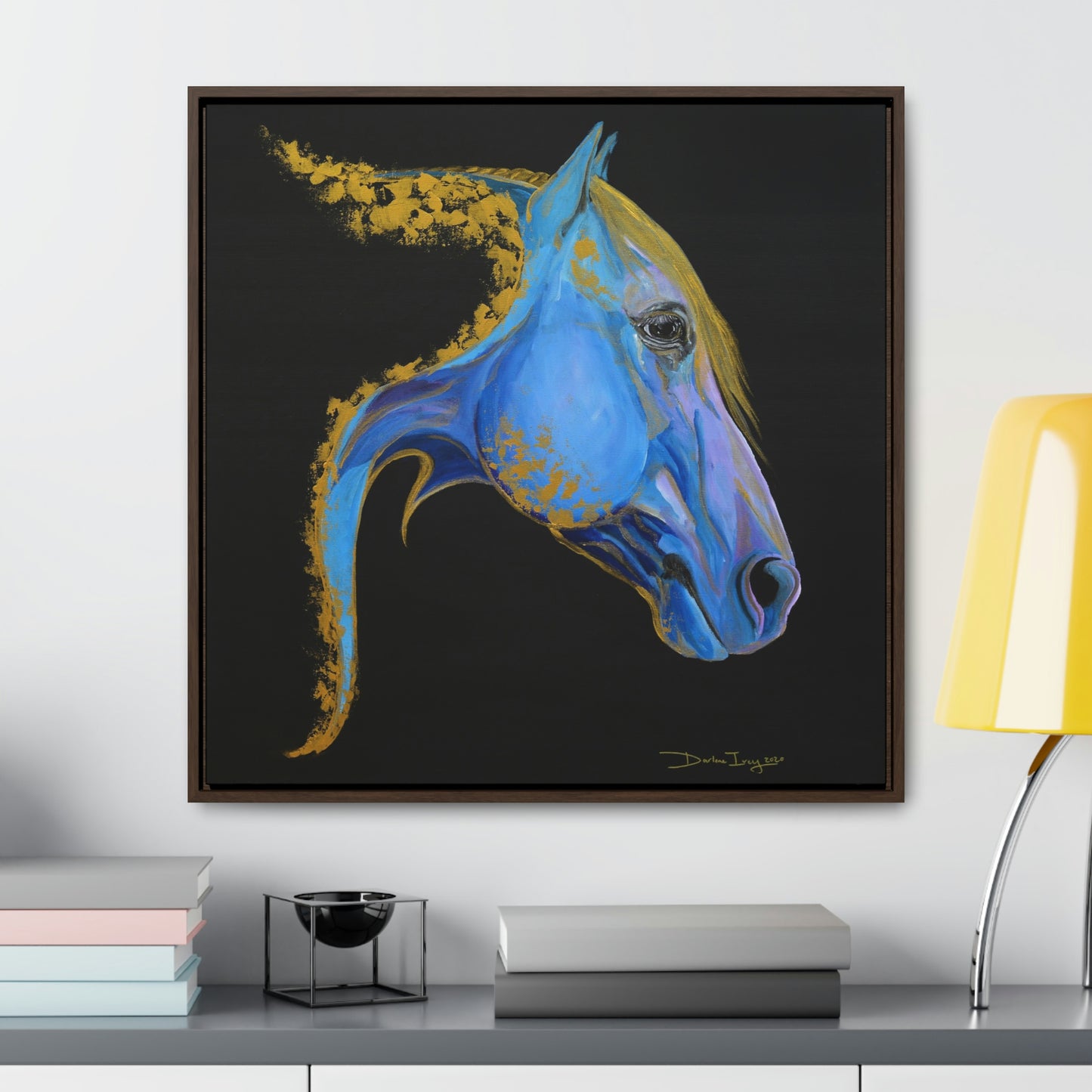 Sea Horse Tide- Original Print Gallery Canvas Wraps, Square Frame - SonaEquestrian