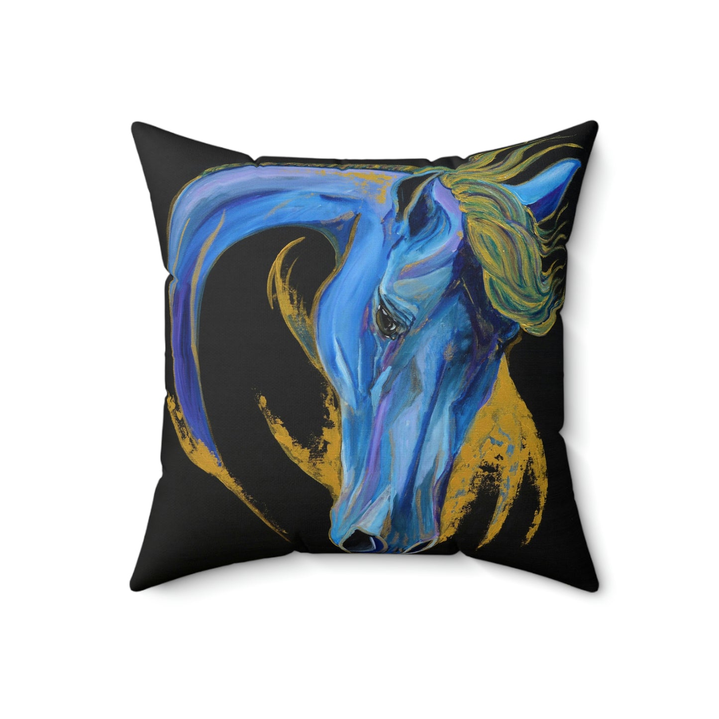 Sea Horse Creast Spun Polyester Square Pillow - SonaEquestrian