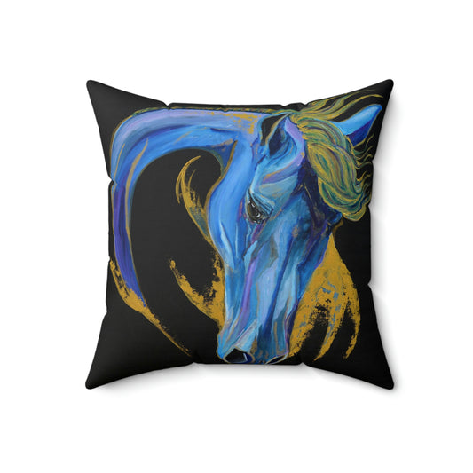 Sea Horse Creast Spun Polyester Square Pillow - SonaEquestrian