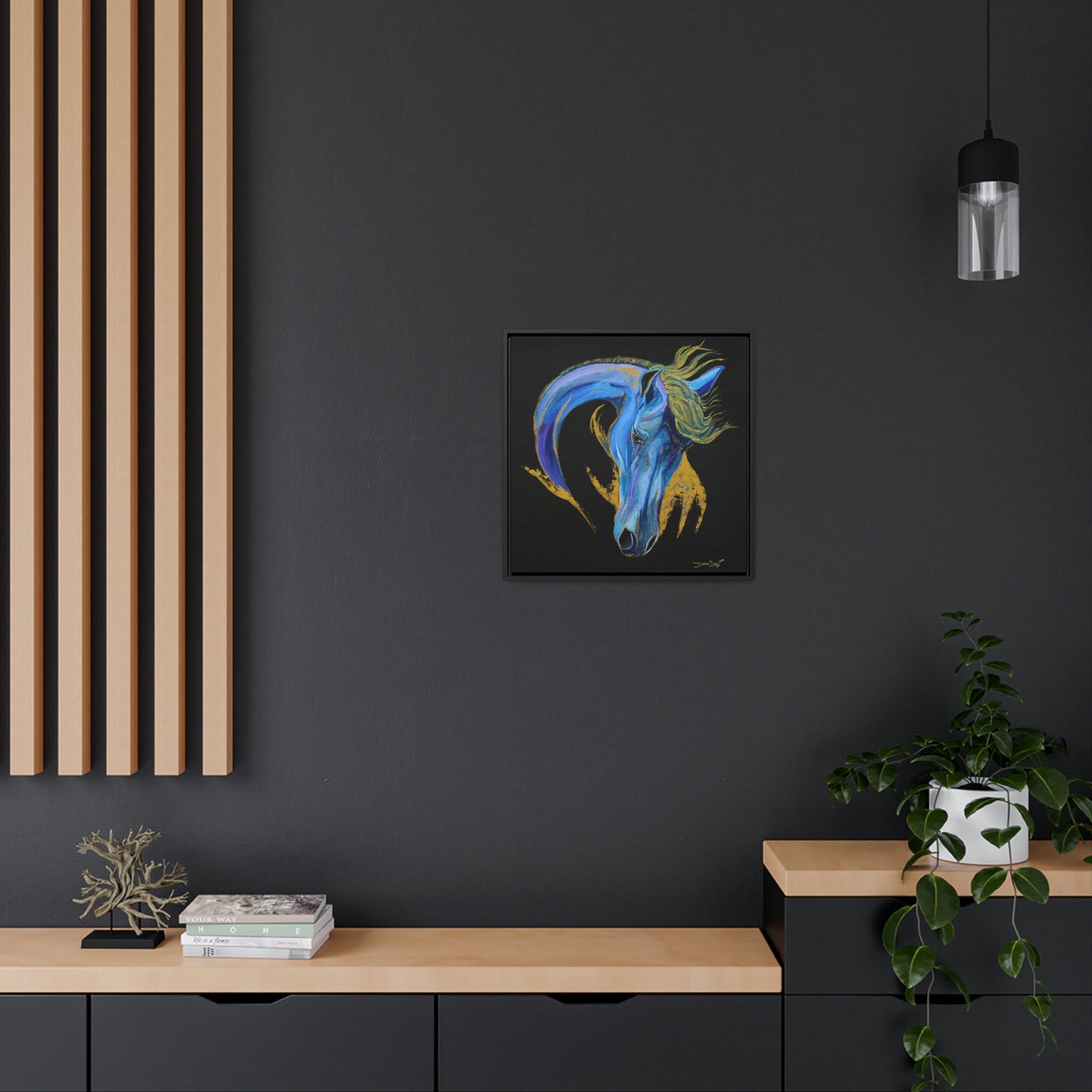 Sea Horse Wave- Original Print Gallery Canvas Wraps, Square Frame