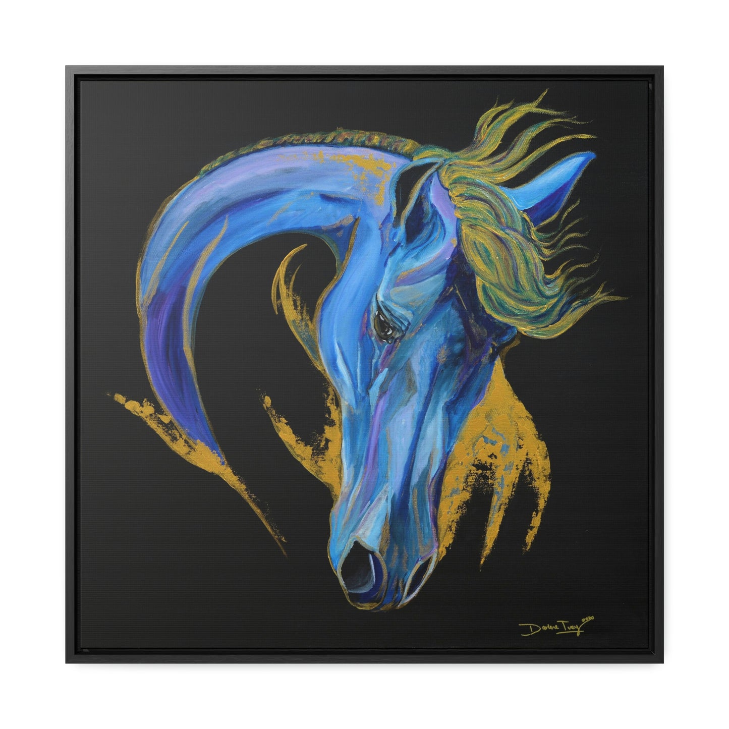 Sea Horse Wave- Original Print Gallery Canvas Wraps, Square Frame