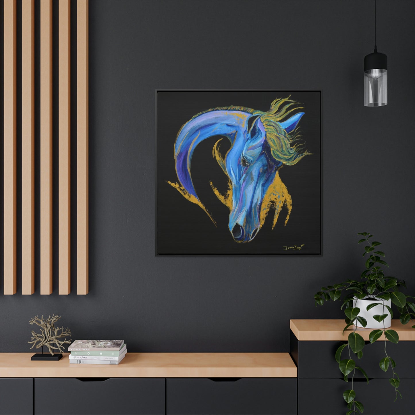 Sea Horse Wave- Original Print Gallery Canvas Wraps, Square Frame