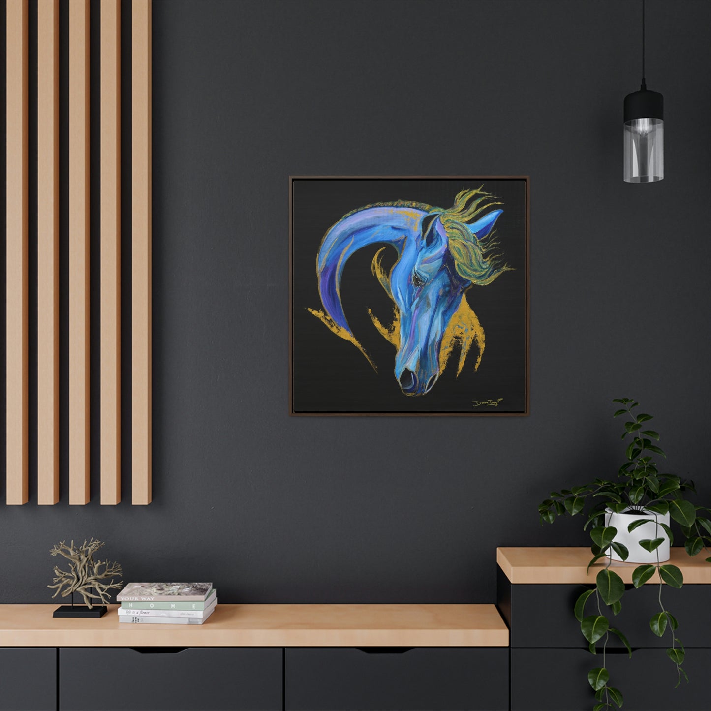 Sea Horse Wave- Original Print Gallery Canvas Wraps, Square Frame