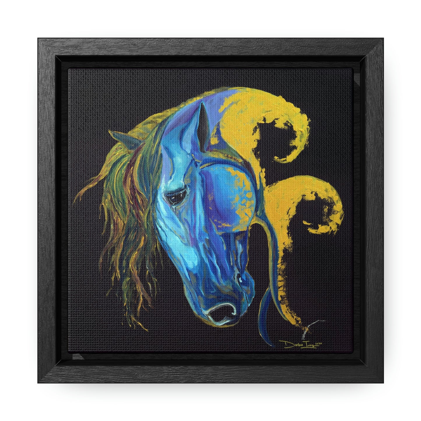 Sea Horse Crest- Original Print -Gallery Canvas Wraps, Square Frame