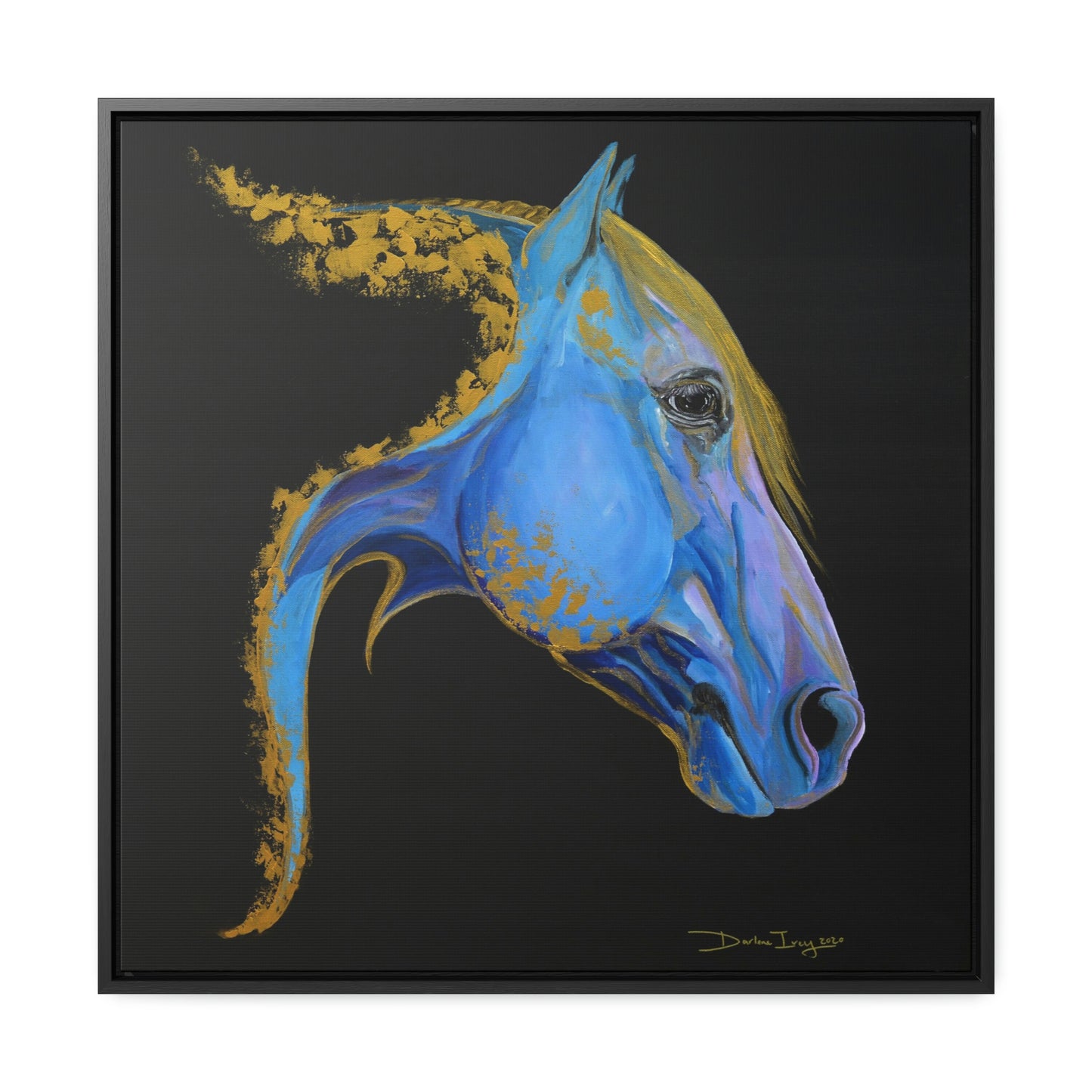 Sea Horse Tide- Original Print Gallery Canvas Wraps, Square Frame - SonaEquestrian