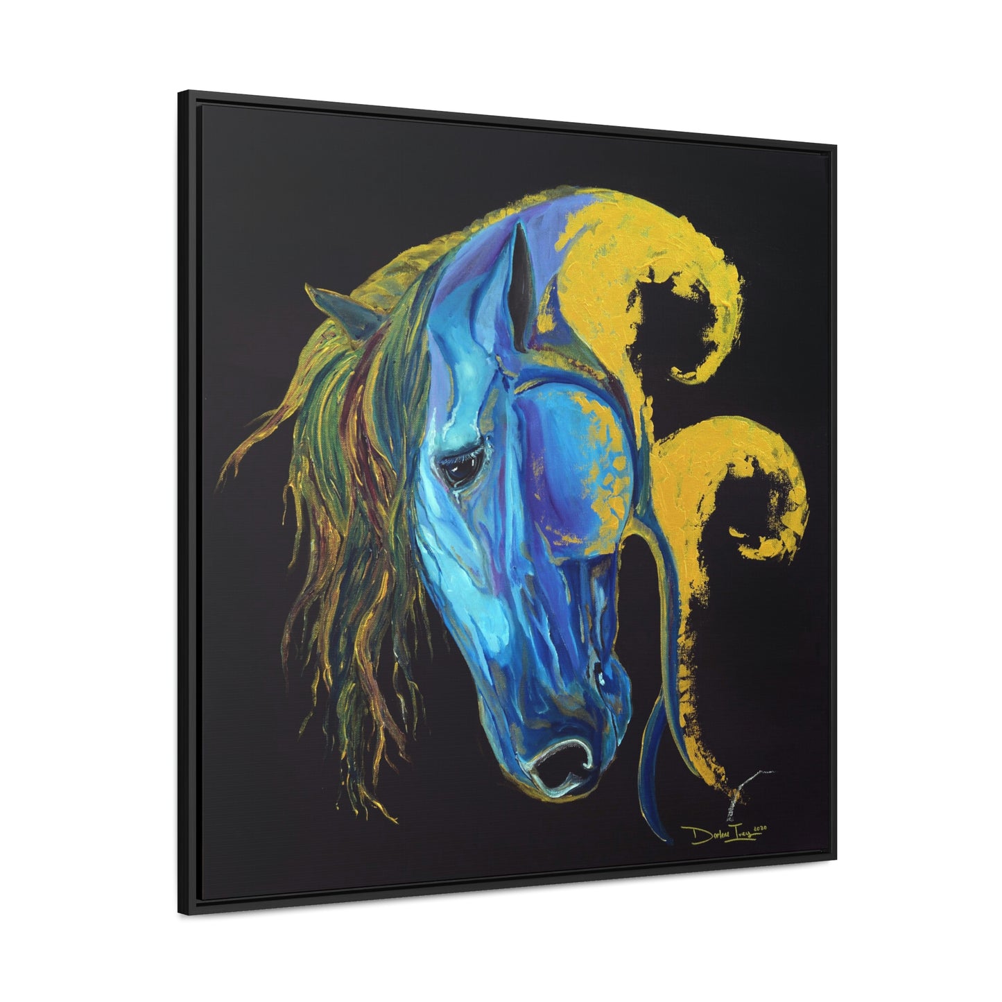 Sea Horse Crest- Original Print -Gallery Canvas Wraps, Square Frame