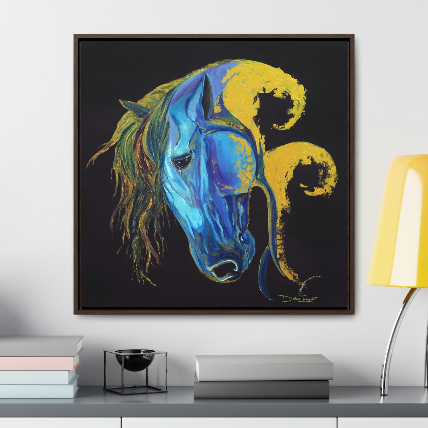 Sea Horse Crest- Original Print -Gallery Canvas Wraps, Square Frame