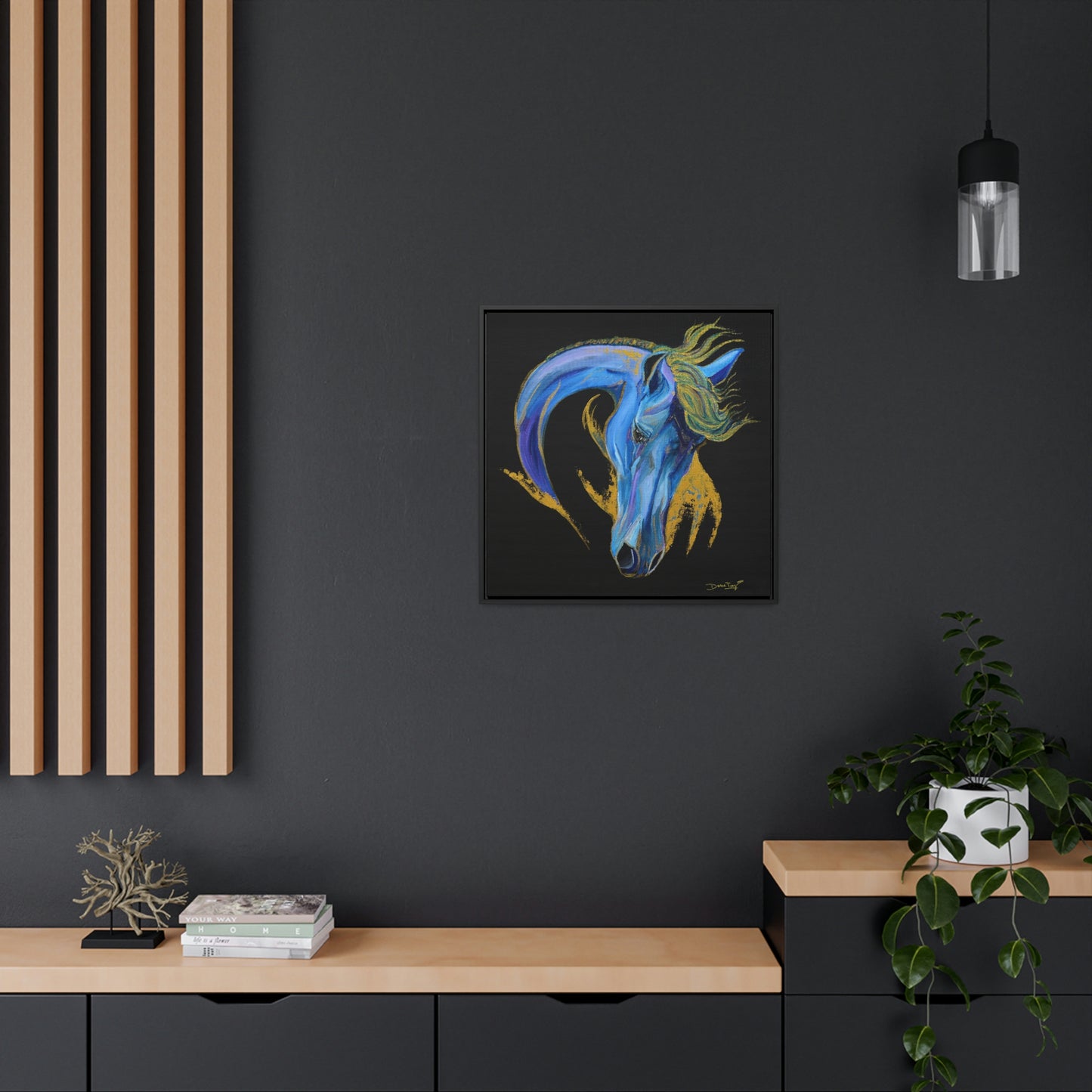 Sea Horse Wave- Original Print Gallery Canvas Wraps, Square Frame
