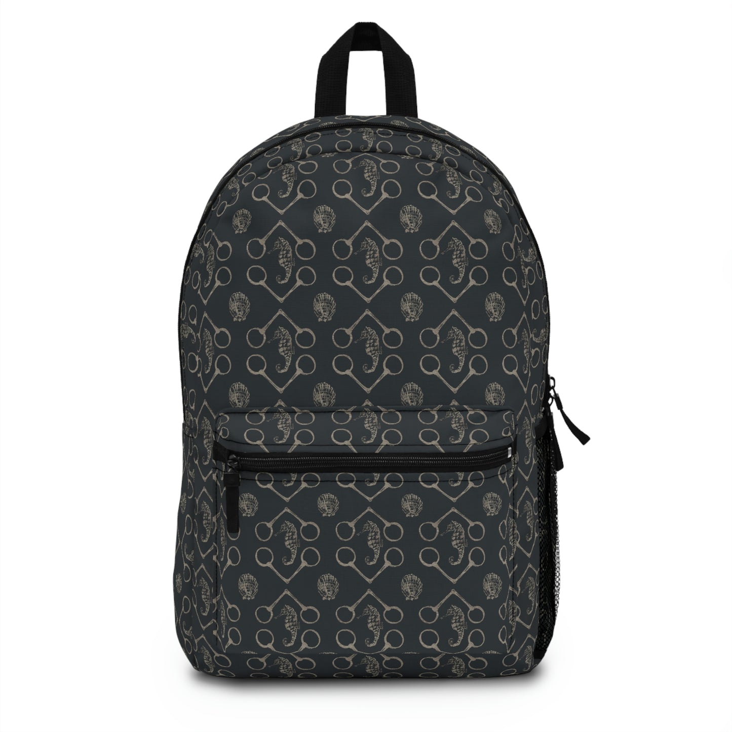 Seahorse and Bit in Black Backpack - SonaEquestrian