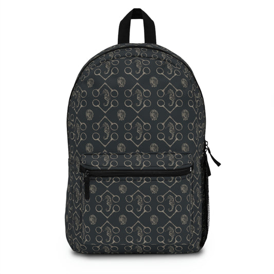 Seahorse and Bit in Black Backpack - SonaEquestrian