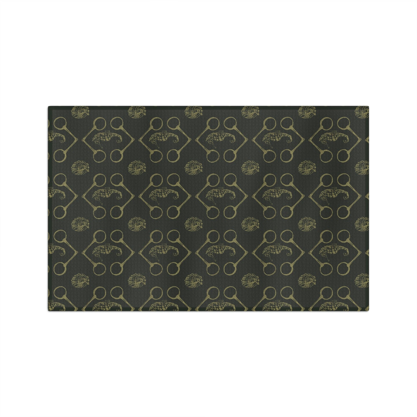 Sea horse and bit Soft Tea Towel- Olive - SonaEquestrian
