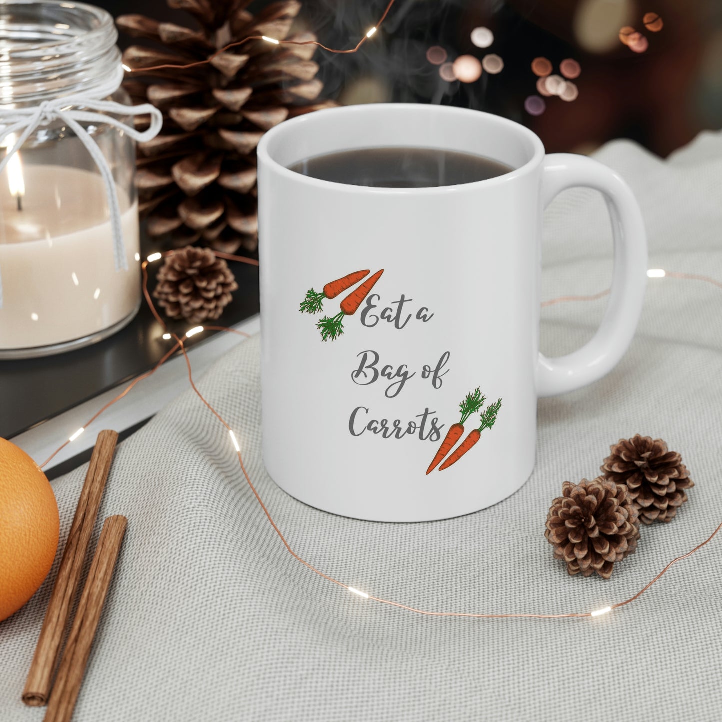 Eat a bag of Carrots Ceramic Mug 11oz - SonaEquestrian