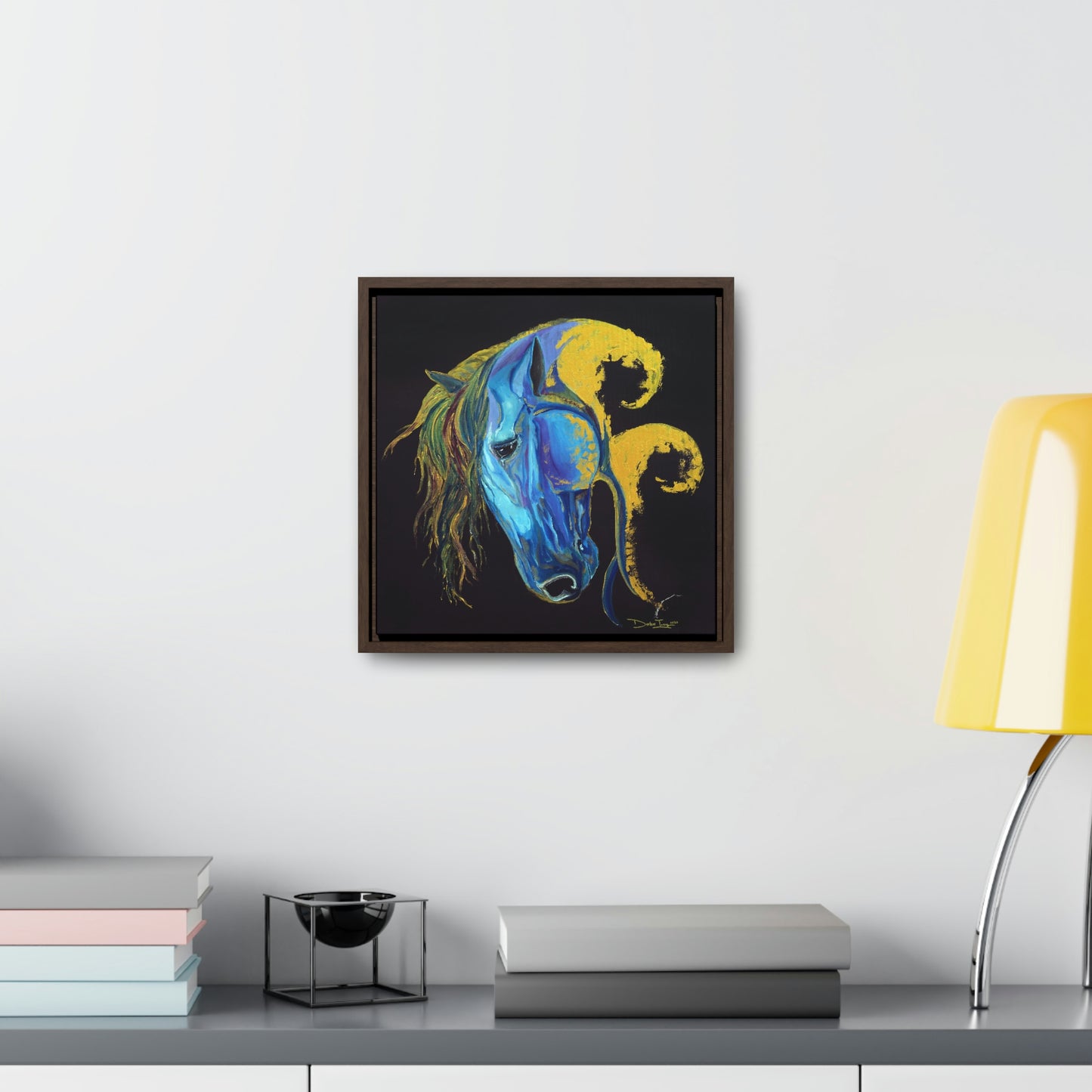Sea Horse Crest- Original Print -Gallery Canvas Wraps, Square Frame