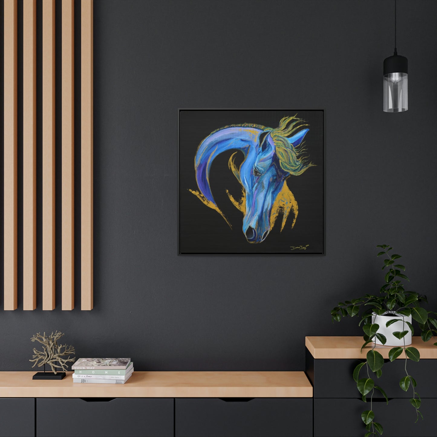 Sea Horse Wave- Original Print Gallery Canvas Wraps, Square Frame