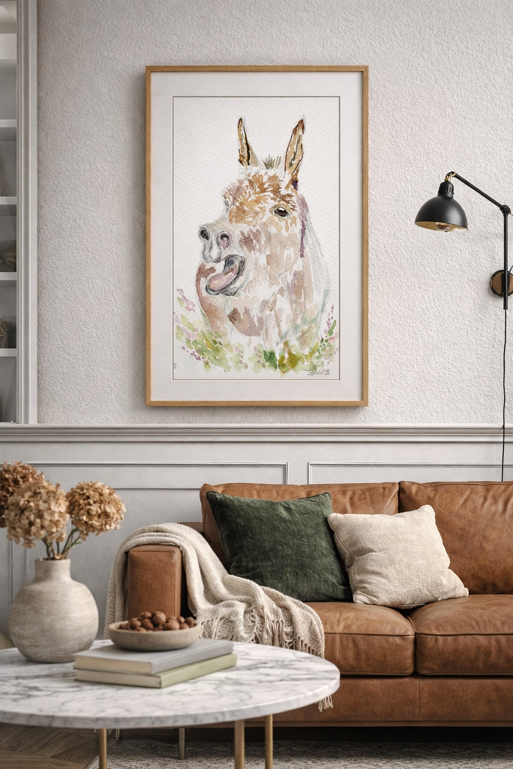 Donkey watercolors classic portraits