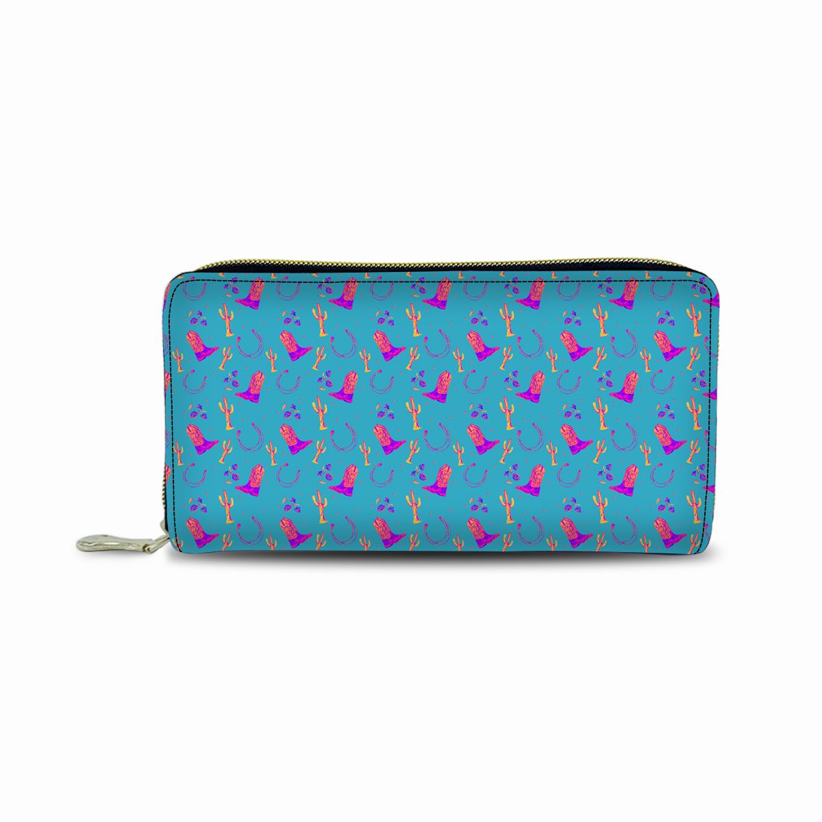 Lucky Boots in Teal Print Fashion Wallet