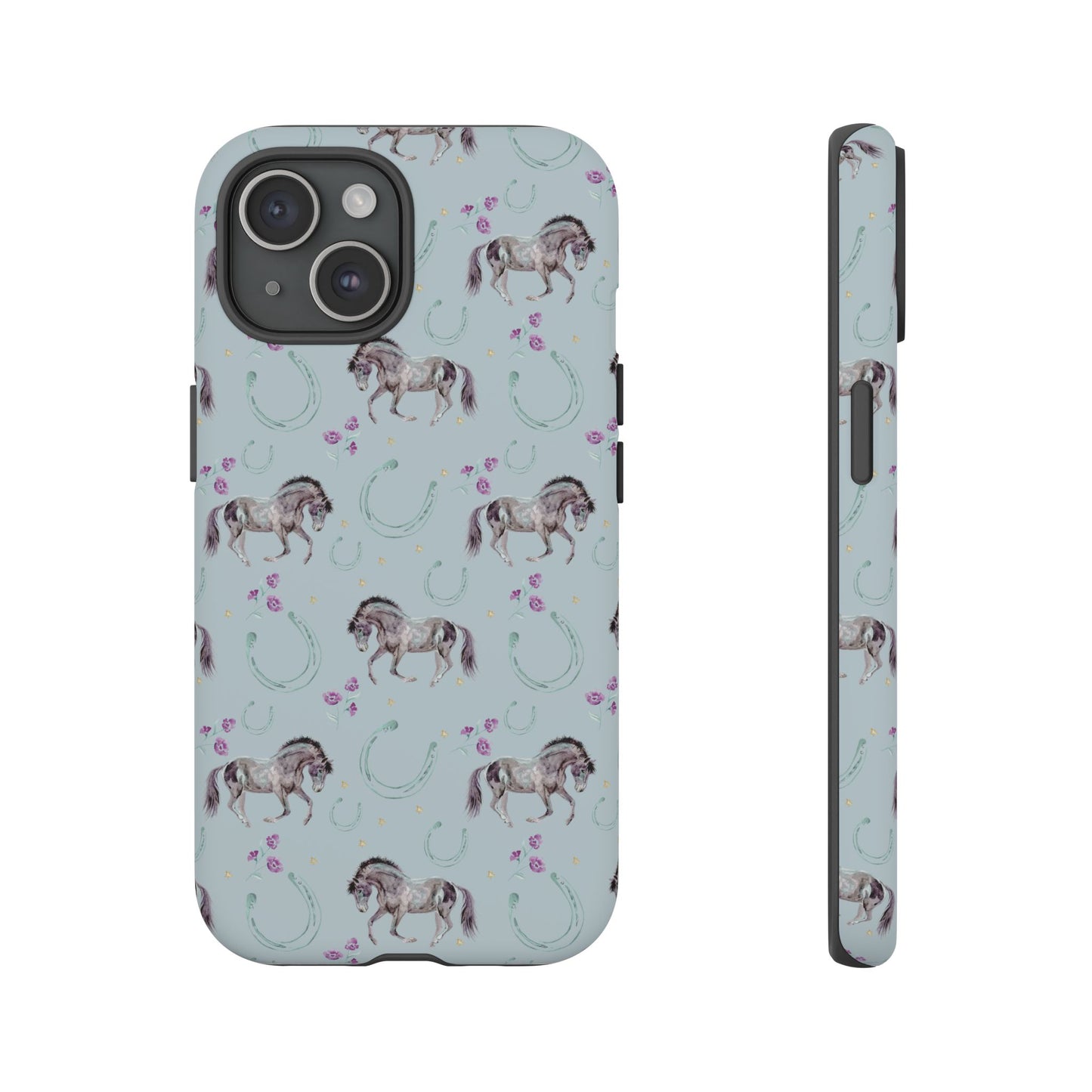 Luck Mustang Tough Phone Case - Light Blue