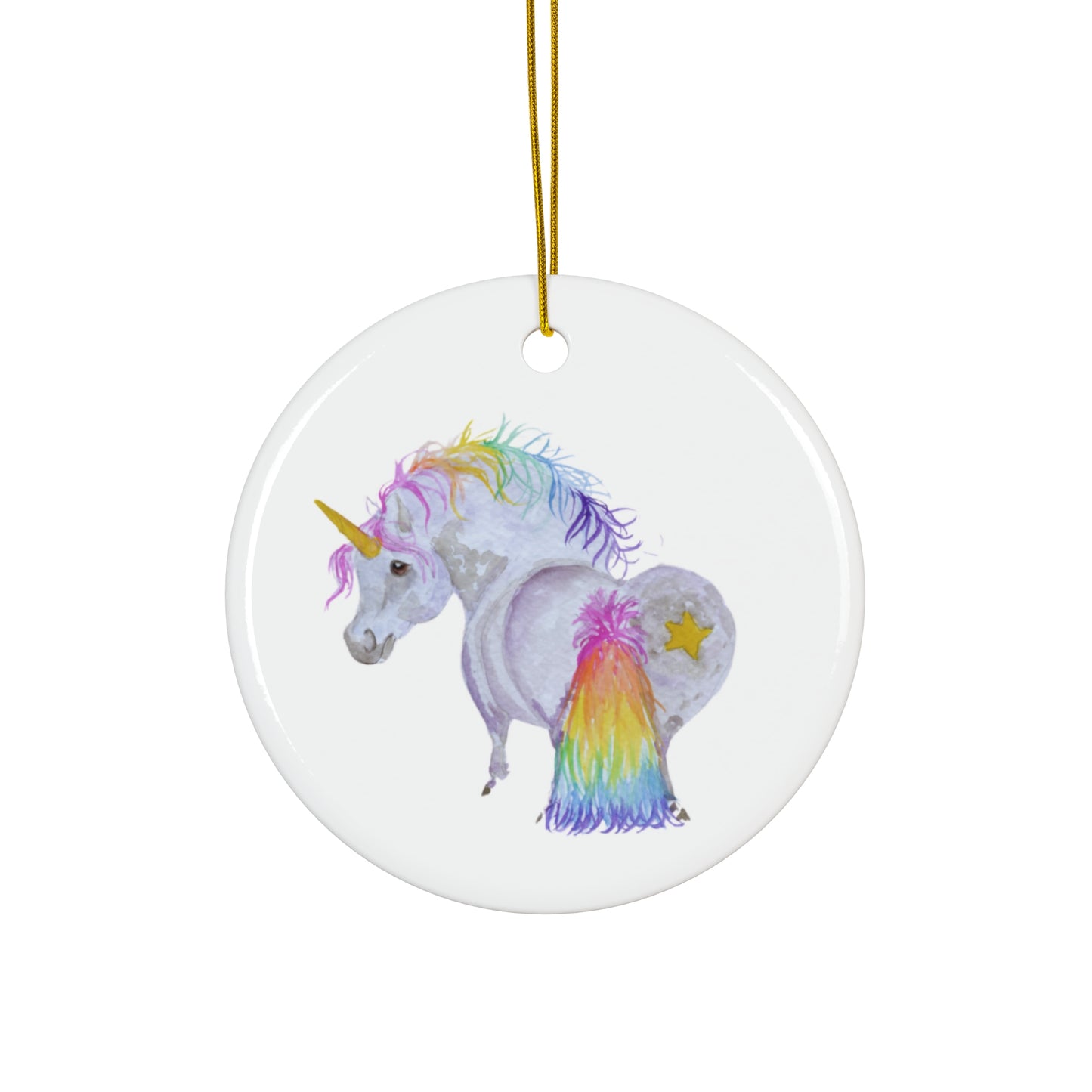 Adorable Chubby Ponies Holiday Ornament