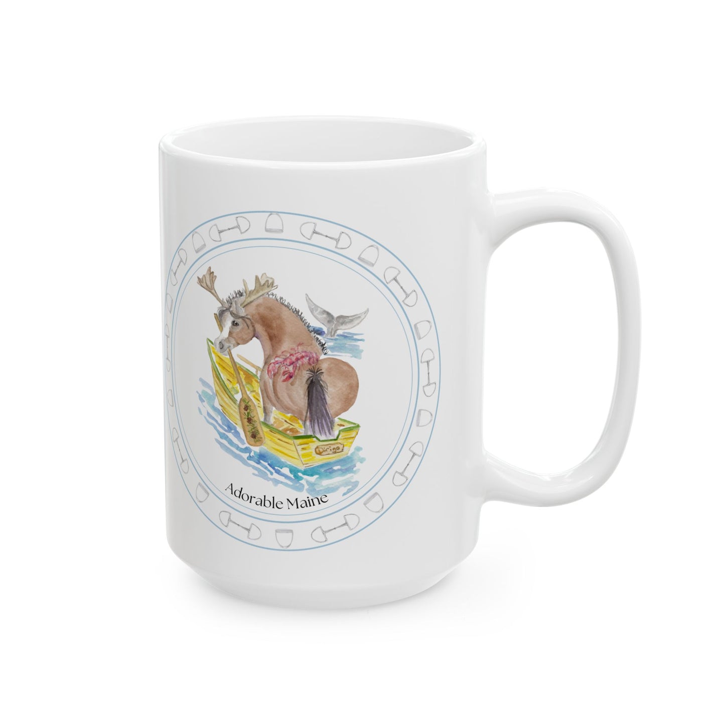Adorable Maine Ceramic Mug — Whimsical Watercolor