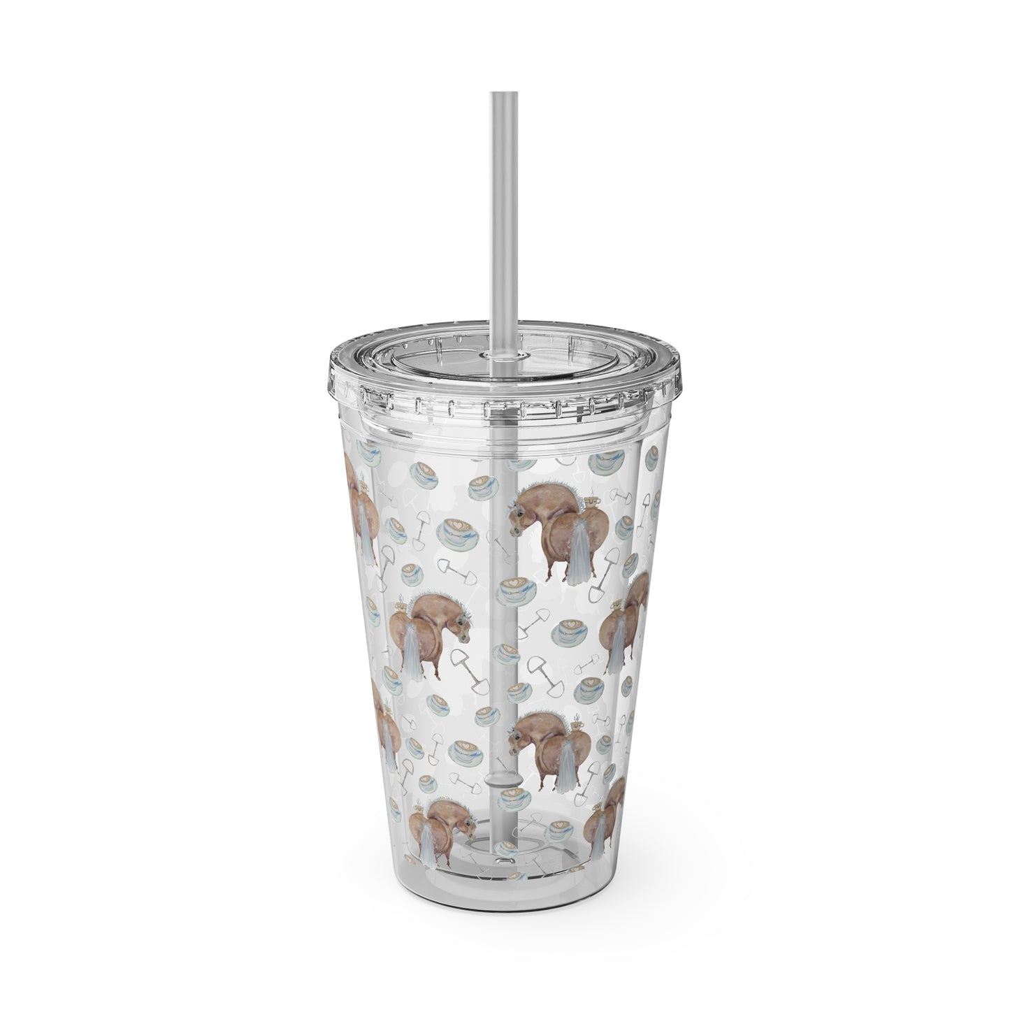 Adorable Ponies Cup of love Sunsplash Tumbler with Straw, 16oz