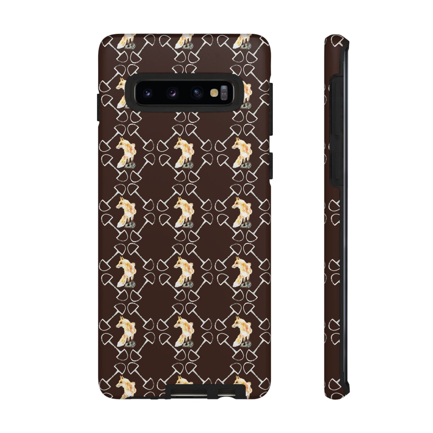 Spring Foxes and Bits in Hazelnut Tough Phone Case