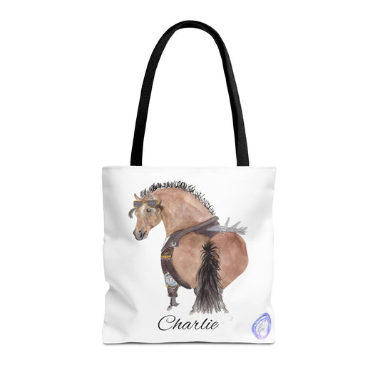 Adorable little Charlie Tote Bag - Whimsical Equestrian Design