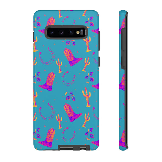 Lucky Boots in Teal Tough Phone Case