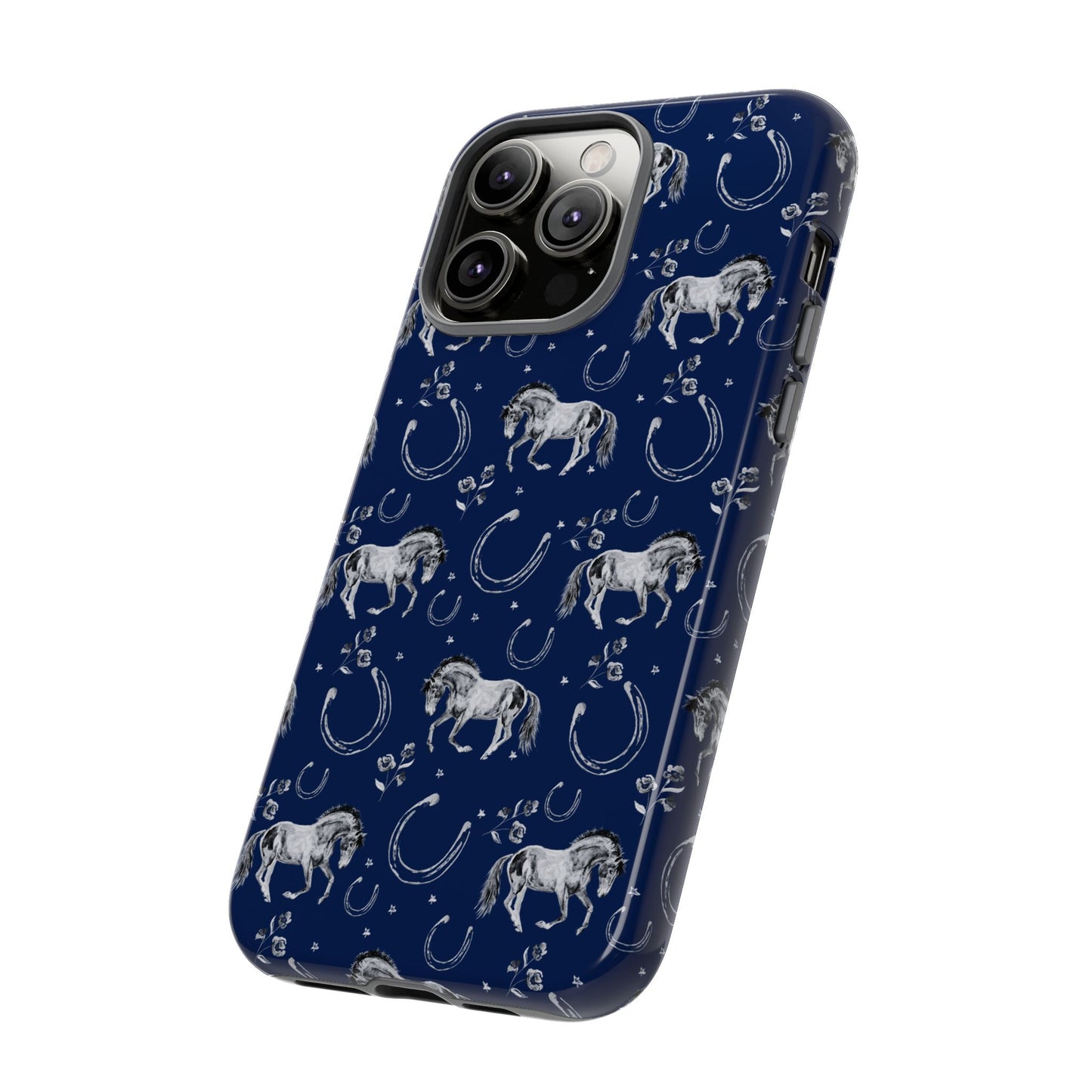 Lucky Mustang Tough Phone Case in Navy