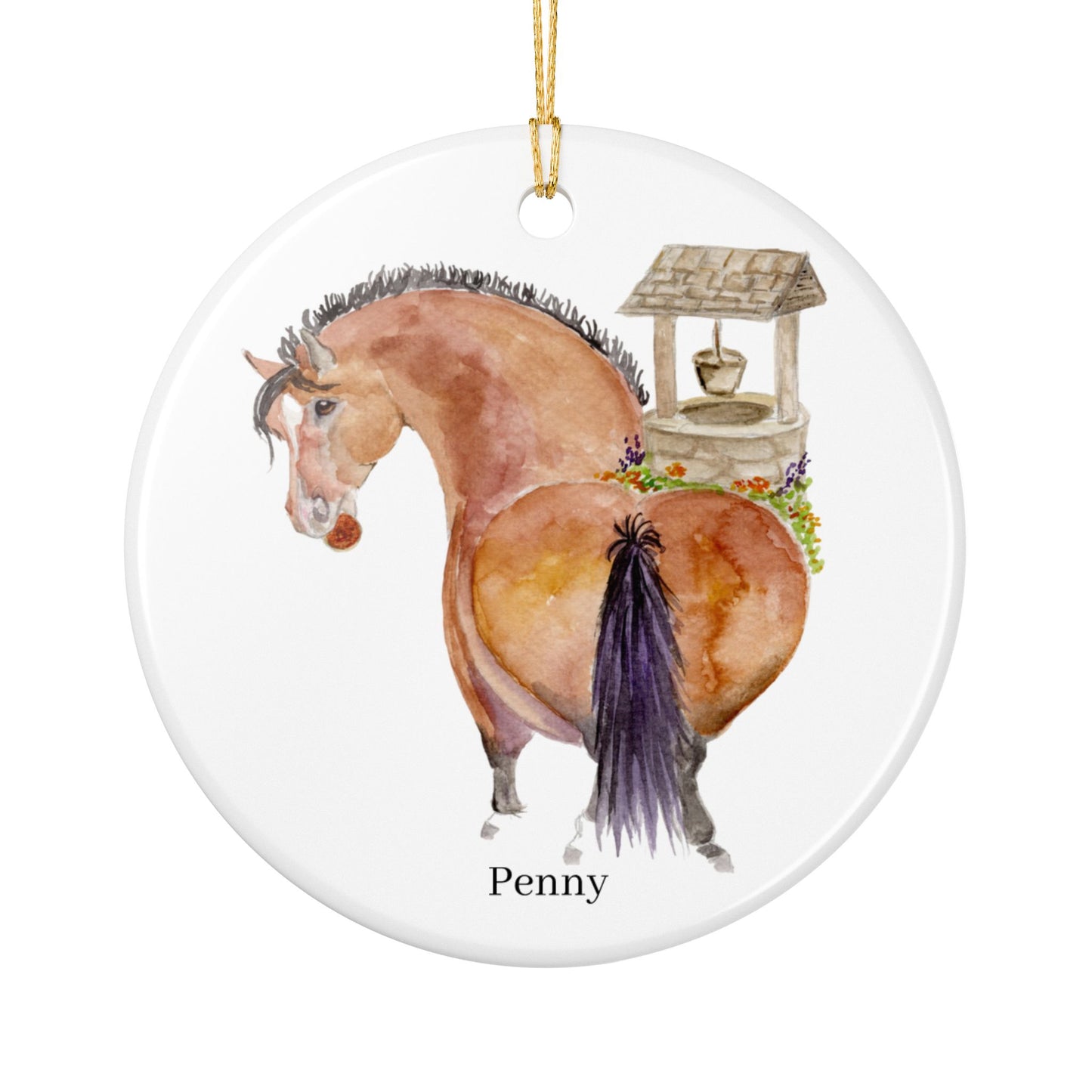 Adorable Penny Ceramic Ornaments, Custom Holiday Decor, 2-Sided Christmas Ornament, Unique Gift, Home Decoration, Keepsake