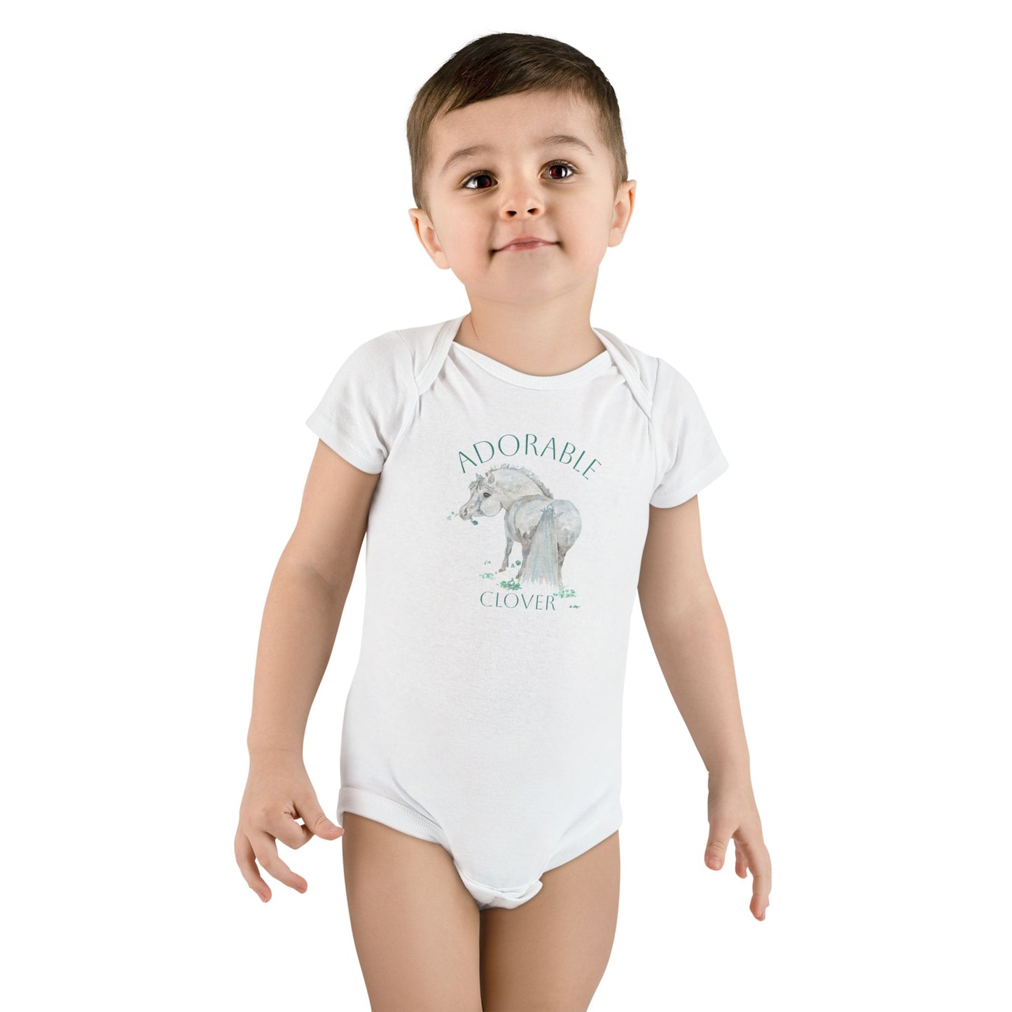 Baby Onesie with Adorable Miss Clover - Cute Pony Infant Bodysuit
