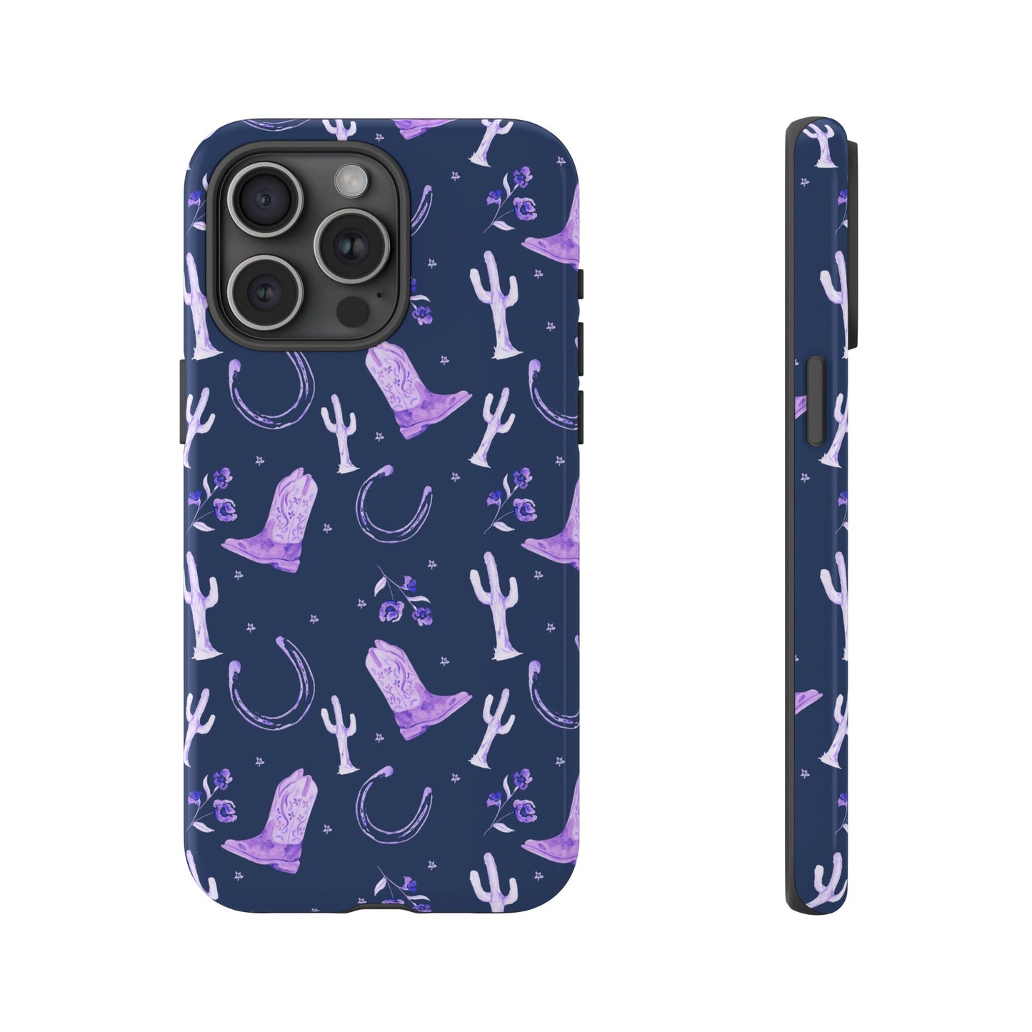 Lucky Boots in Navy and Lavender Tough Phone Case