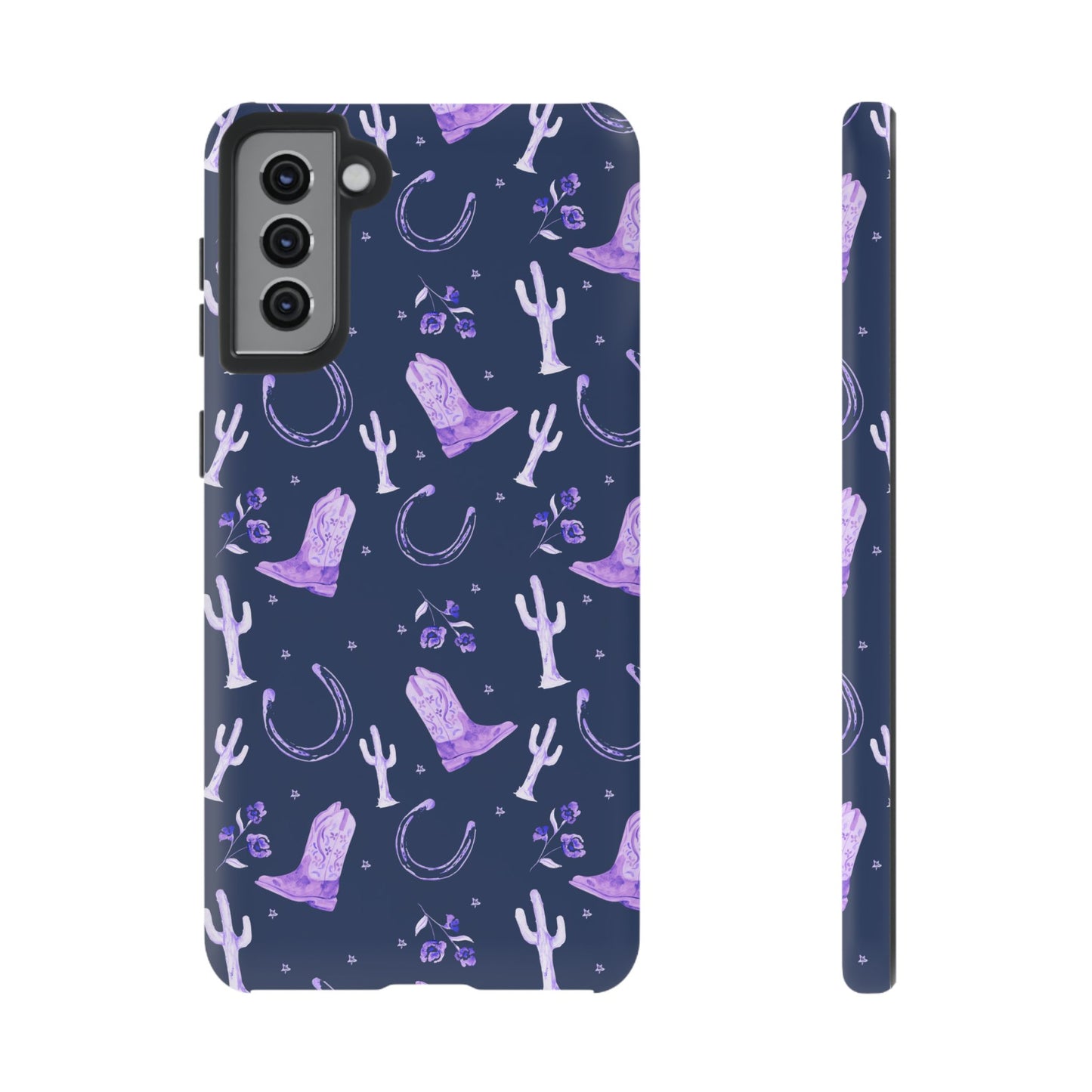 Lucky Boots in Navy and Lavender Tough Phone Case