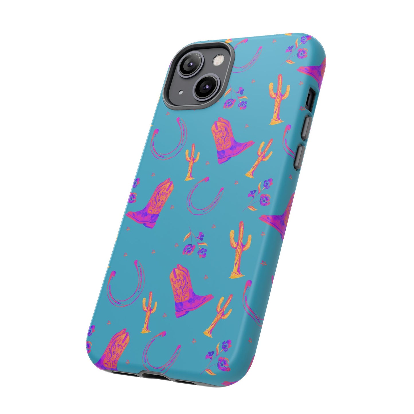 Lucky Boots in Teal Tough Phone Case