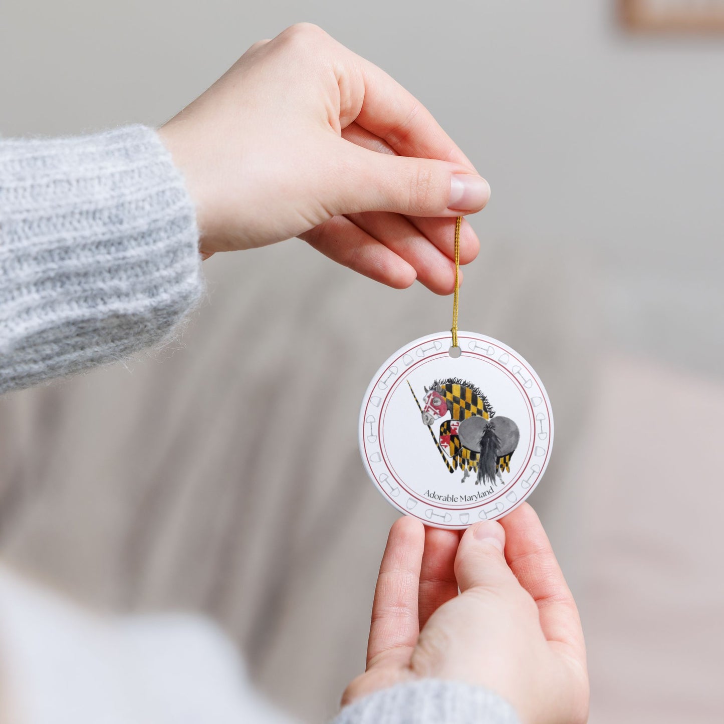 Adorable Maryland Ceramic Ornaments, Custom Holiday Decor, 2-Sided Christmas Ornament, Unique Gift, Home Decoration, Keepsake