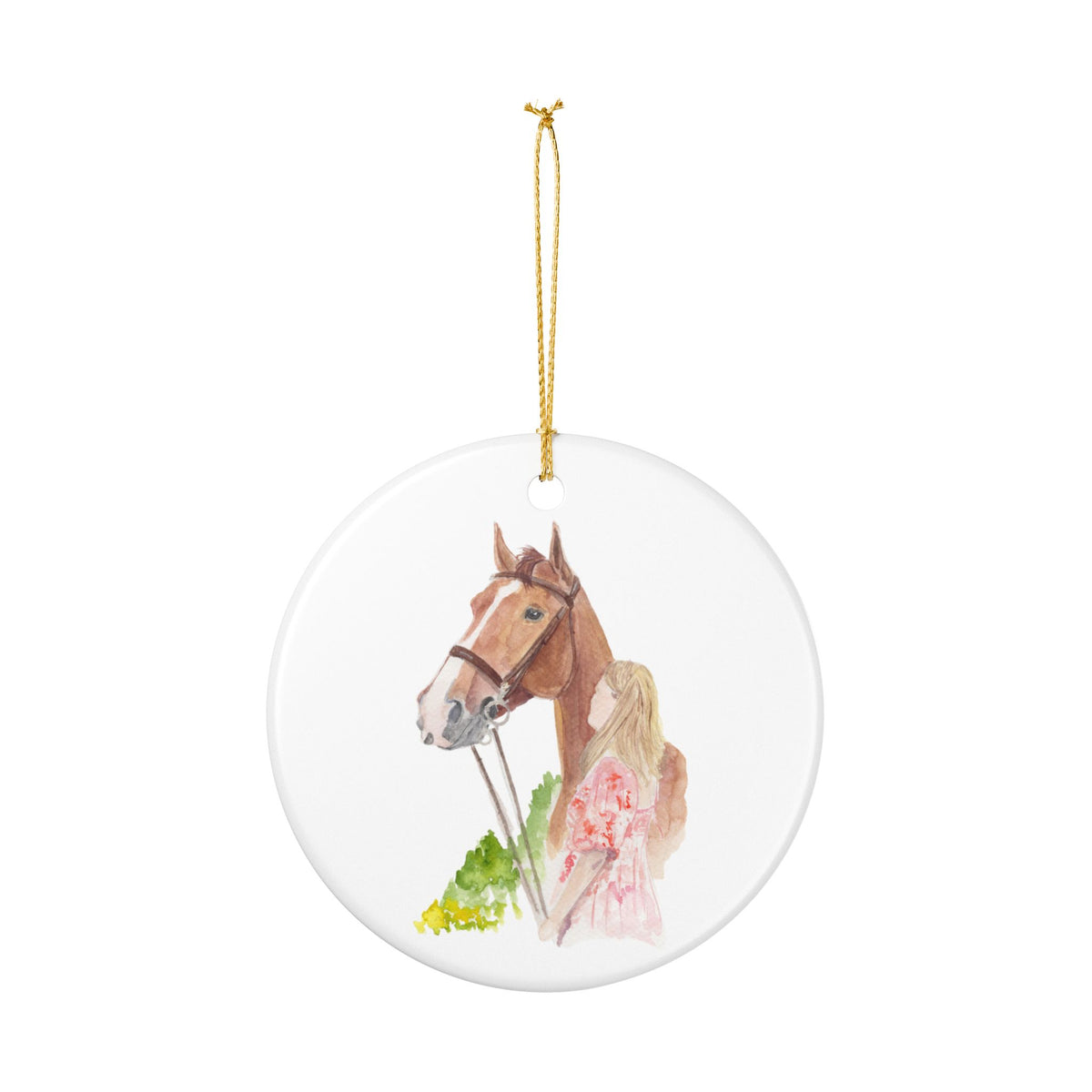 Jerico and Jenna Ceramic Ornament — Cute Black Pony Holiday Decoration