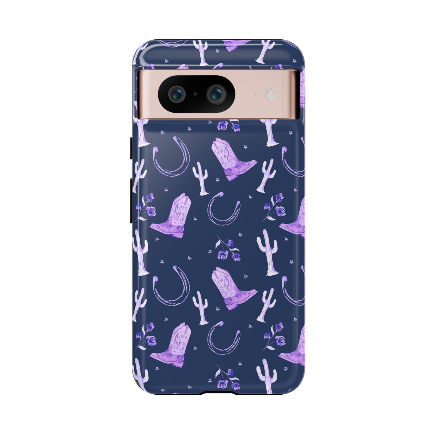 Lucky Boots in Navy and Lavender Tough Phone Case